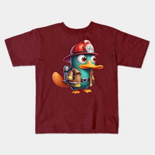 Platypus Firefighter Kids T-Shirt